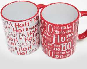 Kaffeebecher HoHoHo 300ml, 9x8cm rot/weiß