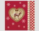 Servietten 20er, 3lagig 33x33cm Herz mit Elch