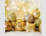 Servietten Goldene Kugel 20er, 3lagig 33x33cm