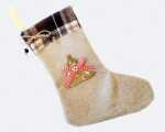 Jute Santastiefel XL 28x20cm mit Stoffkarorand mit...