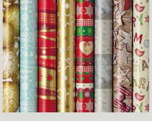 ZÖWIE Geschenkpapier Rolle 2mx70cm 10 Weihnachtsmotive