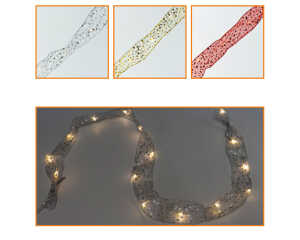 LED Band Organza, 3-fach sortiert 15 LEDs, warmweiß Lieferumfang 3 Stück sortiert