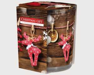 Duftkerze Motivglas Christmas Gift 120gr Wachs