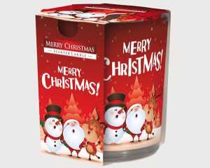 Duftkerze Motivglas Merry Christmas 120gr Wachs