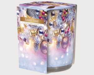 Duftkerze Motivglas Xmas Time 120gr Wachs