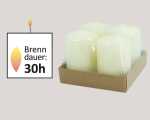Kerzen 4er Set je 75x50mm (50mm DM), beige, 4 Stück...