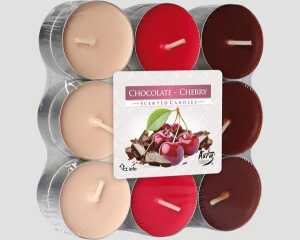 AURA CANDLES Teelichter Schokolade - Kirsche 18er Pack
