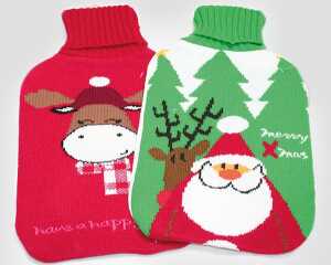 Wärmflasche 2 Liter mit Strickpullover, 2 süße