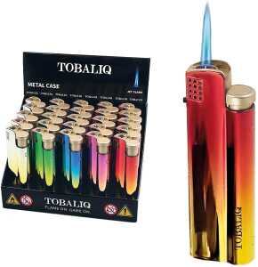 5X Premium Metall Sturmfeuerzeug ? Windfestes Jetflamme Feuerzeug Nachfüllbar ? Angenehmes Gewicht & Haptik ? Modernes Design in Regenbogen-Farben