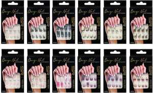12x SABRINA Kosmetischer künstliche Fingernägel12 Designs