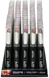 75x SABRINA Kosmetischer Lippenstift nude 75er Tray12 Farben sortiert