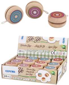3x Holz Yoyo 5cm Buche3 Farben sortiert Lieferumfangsortiert