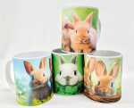 4x Kaffeebecher mit Häschenmotiv ca. 250ml...