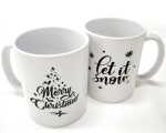 2x Kaffeebecher Merry und Let it snow 9 5x8cm