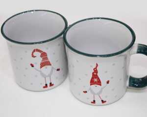 2x Kaffeebecher mit Wichteln 8 6x8 5cm