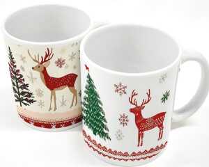 2x Kaffeebecher mit Elch 9 5x8cm