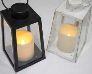 2x Laterne XL 18x10x10cm inkl. LED-Kerze!