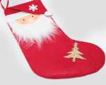 2x Santastiefel XXL 31x19cm mit SantakopfStern und Baum