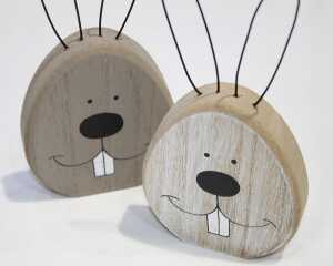 Osterhase Langzahn mit Metallohren 9x2x18,5cm Lieferumfang 2 Stück sortiert