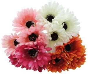 Gerbera Sträußchen mit 3 Köpfen, 25cm