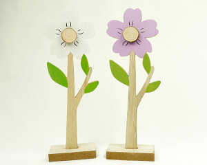 Blume XL aus Holz auf Holzständer 18x6x3,5cm