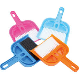 Kehrschaufel und Besen Set 20,5x14cm farbig sortiert