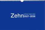 2027 Adina Zehnjahres-Kalender A4 blau Querformat mit...