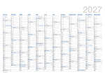 2027 Adina Zehnjahres-Kalender A4 blau Querformat mit...