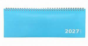 2027 ADINA Tischquerkalender 1W2S hellblau Kartondeckel Tischkalender 30x10cm