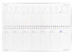 2027 ADINA Tischquerkalender 1W2S hellblau Kartondeckel Tischkalender 30x10cm