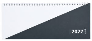 2027 ADINA Tischquerkalender 1W2S schwarzweiss Kartondeckel 30x10cm
