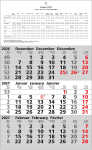 2027 ADINA Dreimonatskalender 49x30cm m Tagesanzeiger und Schulferien