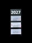 2027 ADINA Dreimonatskalender schwarz 70x33cm mit...