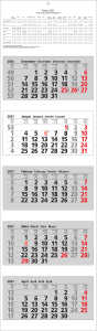 2027 ADINA Fünfmonatskalender 110x33cm mit Tagesanzeiger in Blockform