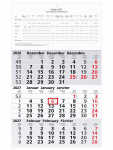 2027 ADINA Dreimonatskalender B4 mit Schulferien 48,5x23,5cm