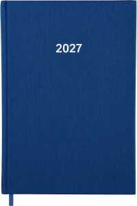 2027 ADINA Buchkalender A4 blau-metallic 1 Tag auf 1 Seite