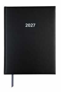 2027 ADINA Buchkalender A4 schwarz 1 Tag auf 1 Seite auch sonntags