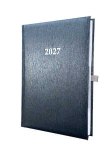 2027 ADINA Buchkalender Chefplaner A5 anthrazit-metallic 1 Tag 1 Seite