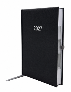 2027 ADINA Buchkalender Chefplaner A5 anthrazit-metallic 1 Tag 1 Seite