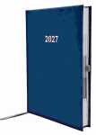 2027 ADINA Buchkalender Chefplaner A5 blau-metallic 1 Tag 1 Seite