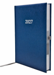2027 ADINA Buchkalender Chefplaner A5 blau-metallic 1 Tag...