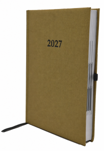 2027 ADINA Buchkalender Chefplaner A5 gold-metallic 1 Tag 1 Seite
