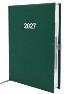 2027 ADINA Buchkalender Chefplaner A5 grün-metallic 1 Tag 1 Seite