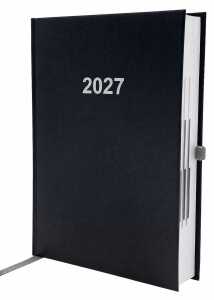 2027 ADINA Buchkalender Chefplaner A5 schwarz 1 Tag 1 Seite