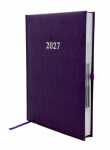 2027 ADINA Buchkalender Chefplaner A5 violett-metallic 1...