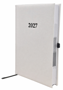 2027 ADINA Buchkalender Chefplaner A5 weiss-metallic 1 Tag 1 Seite