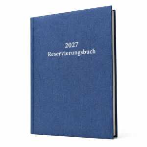 2027 ADINA Dickes Reservierungsbuch A4 metallic-blau 1Tag auf 2 Seiten