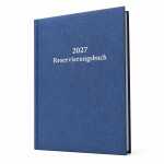 2027 ADINA Dickes Reservierungsbuch A4 metallic-blau 1Tag...