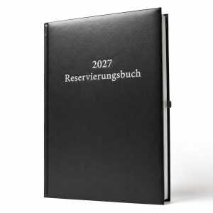 2027 ADINA Dickes Reservierungsbuch A4 schwarz 1 Tag auf 2 Seiten