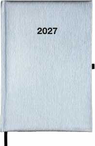 2027 ADINA Wochenkalender A5+silber-metallic 24x16cm 1 Woche auf 2 Seiten cremefarbenes 80g Papier
